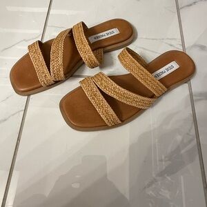 Steve Madden Brown Woven Sandals